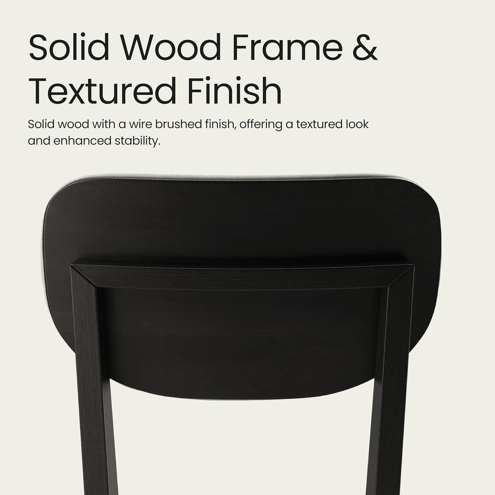 COLAMY Solid Wood Dining Chairs Set of 4, Mid Century Modern Upholstered Kitc...
