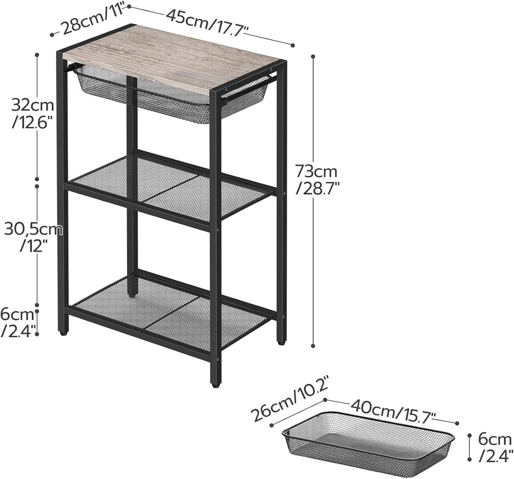 HOOBRO Side Table with Charging Station and USB Port and 28.7 Inch Tall Side ...