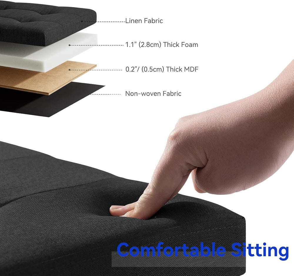 BRIAN & DANY 43 Inches Folding Storage Ottoman Bench, Ottoman with Storag...
