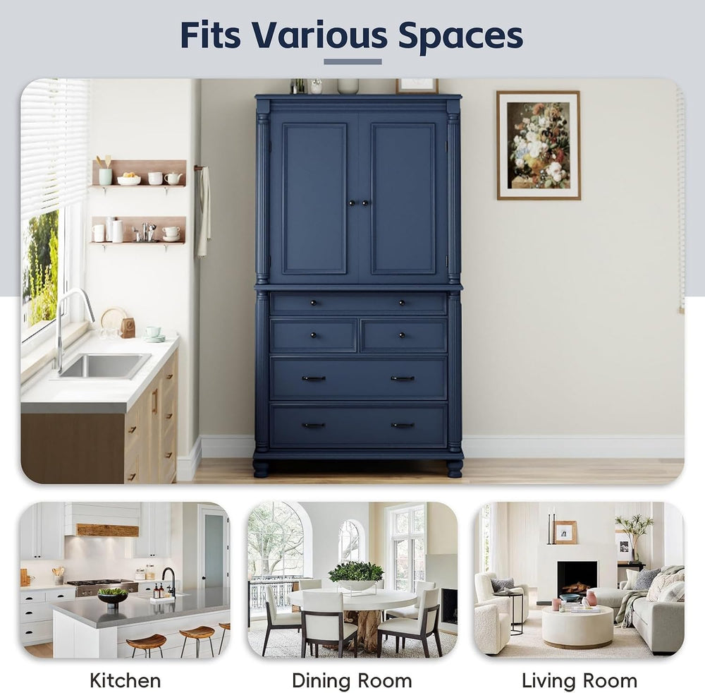 Spaco 77.3" Tall Kitchen Pantry Cabinet,Modern Pantry Storage Cabine wit...