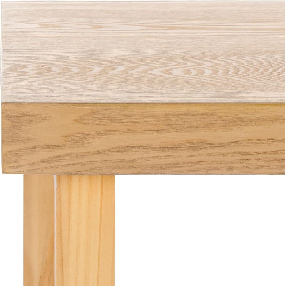 SAFAVIEH Home Collection Otaki Natural Brown Square Top Solid Wood End Table