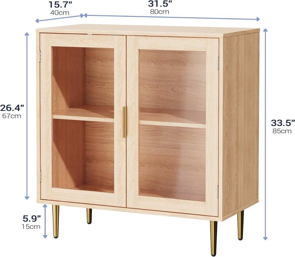 Housoul Buffet Cabinet with LED Lights, Sideboard Cabinet with 2 Doors Acryli...