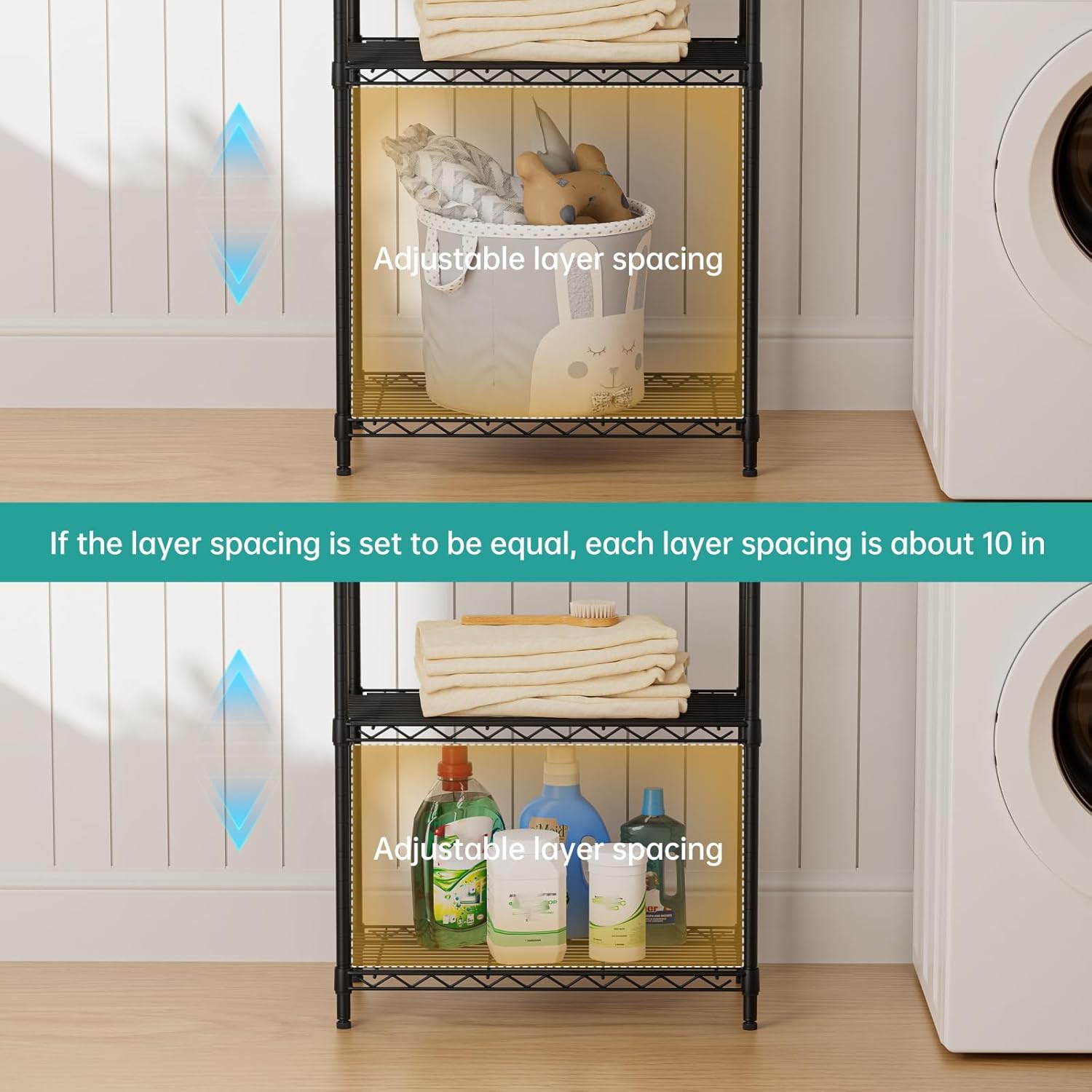 SINGAYE Shelf Closet Wire Shelving：Adjustable Metal Unit for Laundry Room Organization Bathroom Kitchen Home Storage Small Pantry Rack Shelves