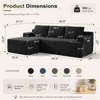 Boneless Couches for Living Room Sectional Cloud Couch Deep Seat Chaise