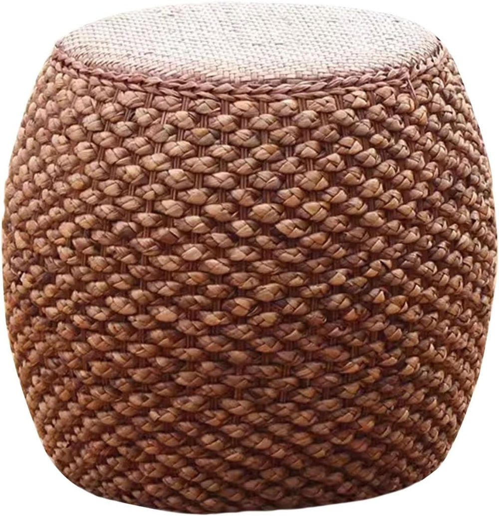 Small Round Ottoman Footrest Stool with Cushion Boho Decorative Accent Seat f...