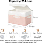 GRANNY SAYS Storage Bins with Lids, Decorative Storage Boxes for Baby Nursery, Girls Toy Chest, Closet Organization, Pink, 2-Pack