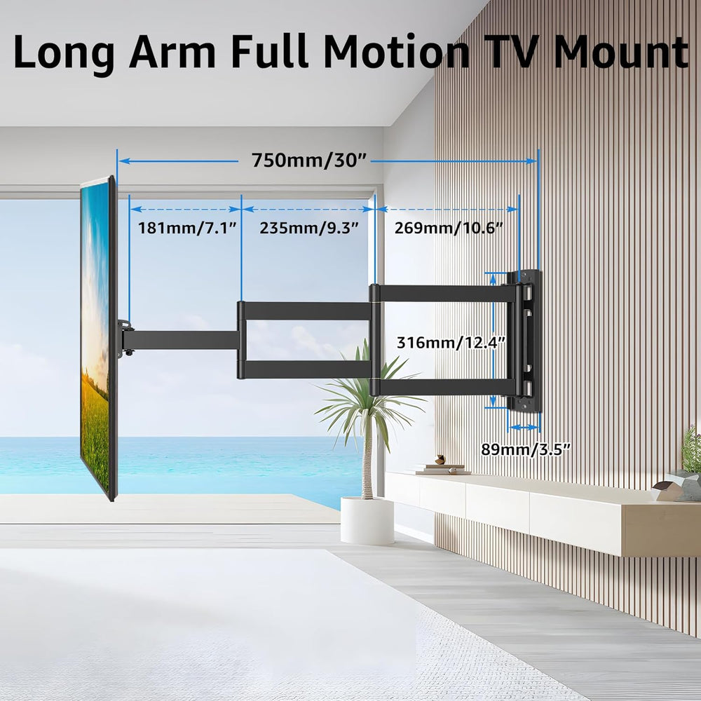 MOUNTUP Corner TV Wall Mount for Most 26-65 Inch TVs, Long Arm TV Mount with ...
