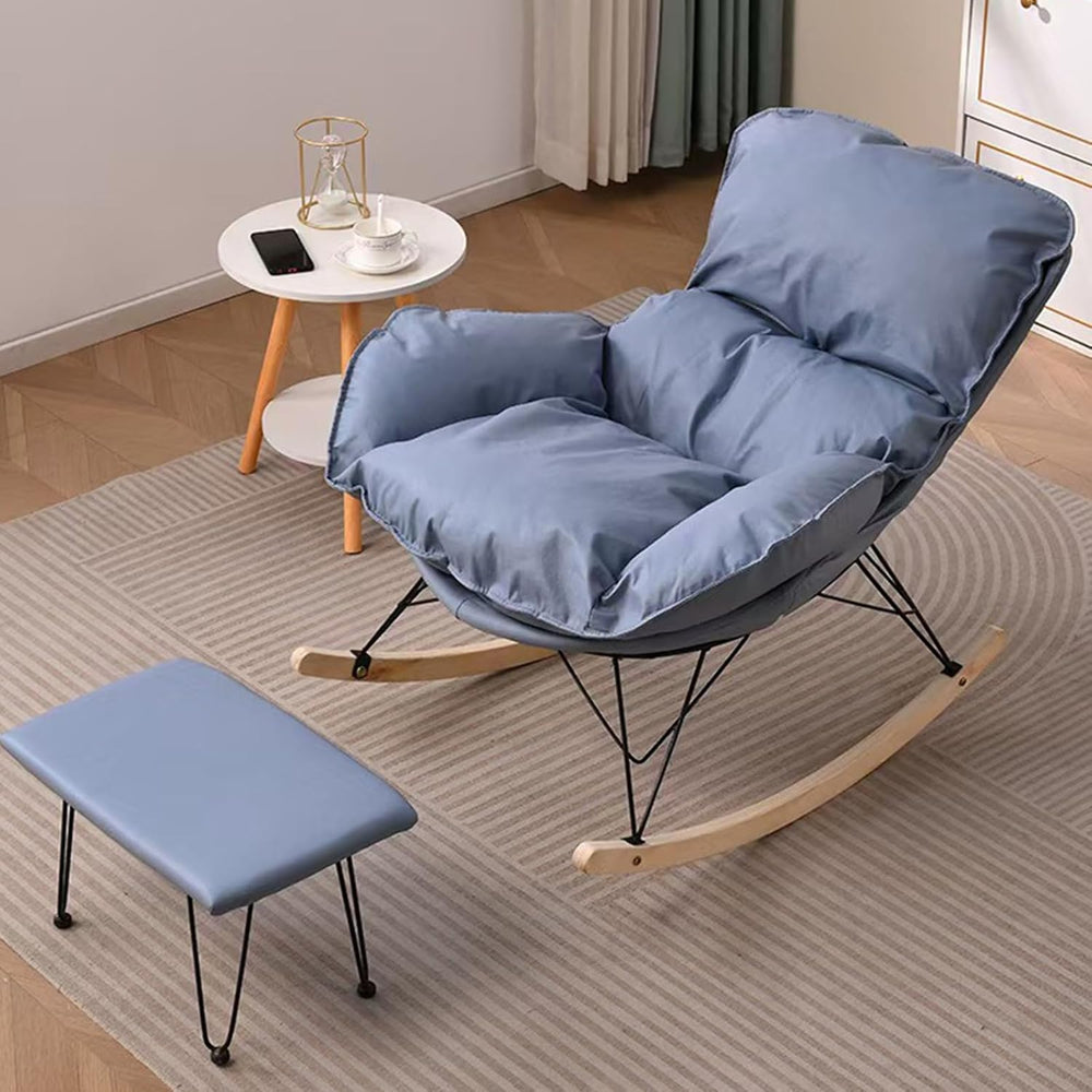 Single Rocking Chair with footrest, Made of Easy-Care Technical Fabric, ergon...