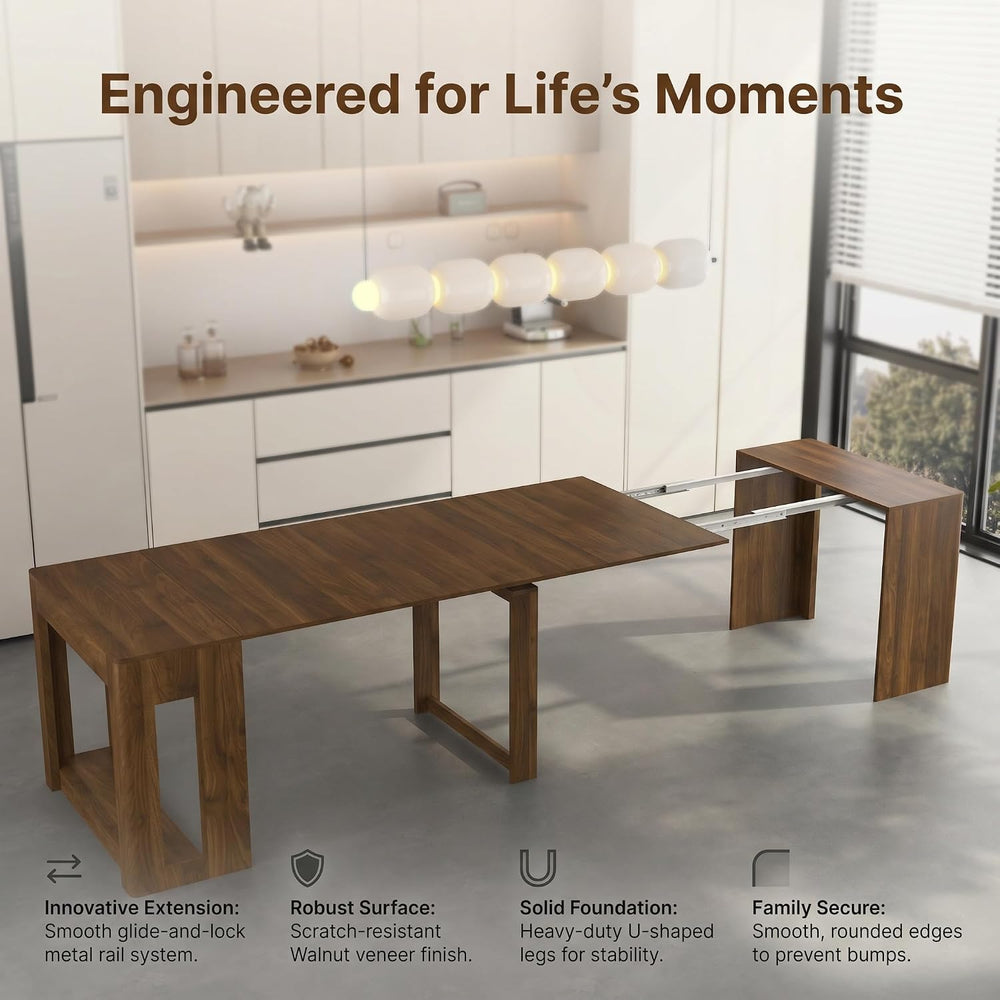 Extendable Dining Room Table for 1-10, 29.9"-108.7" Modern Farmhous...