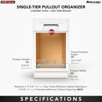 Rev-A-Shelf Kitchen Cabinet Pullout Shelf and Drawer Organizer Slide Out Pantry Storage Basket in Multiple Sizes, 18 x 20 In, 5WB1-1820CR-1
