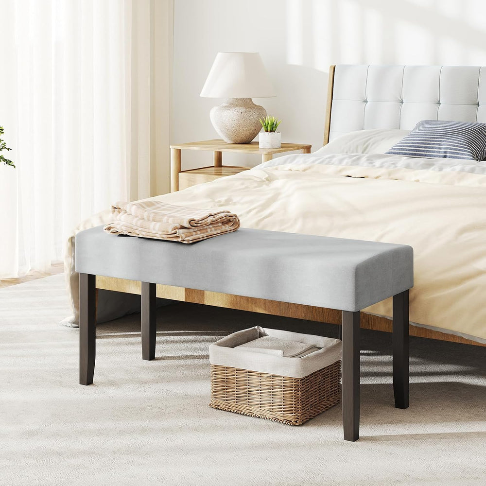 Giantex 40.5" Upholstered Entryway Bench with Padded Seat & Solid Ru...