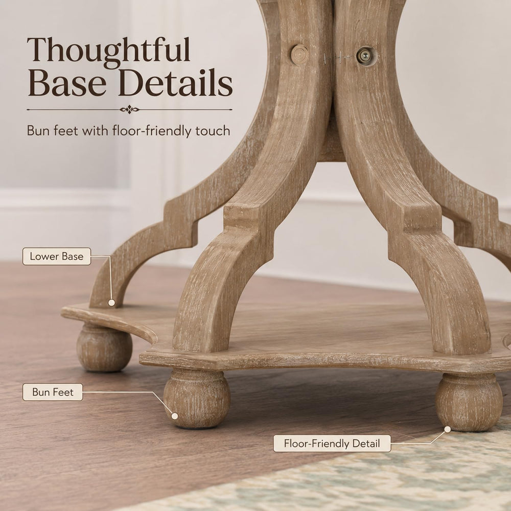 French Country Accent Table, Farmhouse Side Table (Natural B) | 19 Inch Fir W...