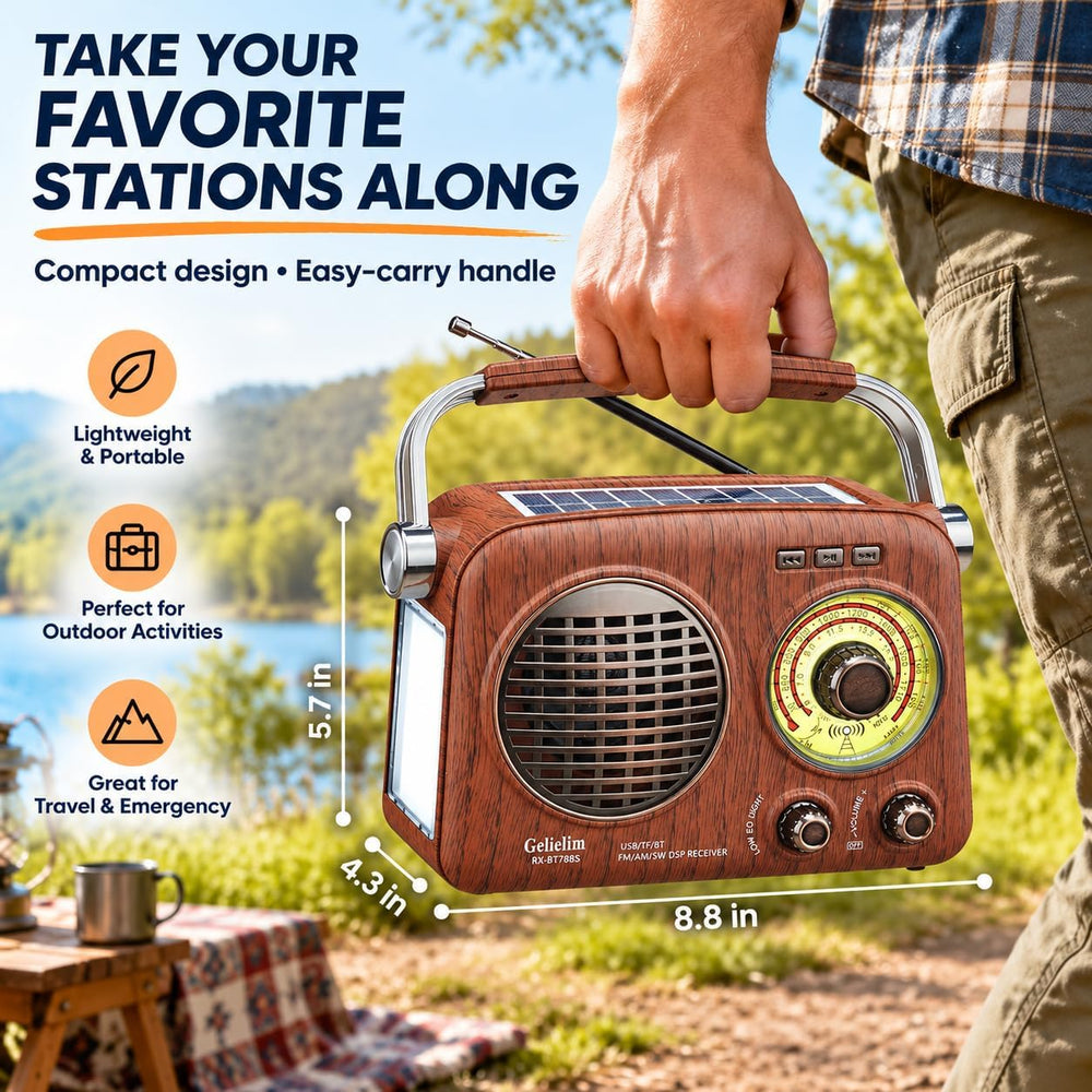 Gelielim AM FM Radio Portable - Shortwave Radio Rechargeable Battery Powered,...