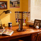 Wooden Baseball & Softball Drip Necklace Holder, Championship Ring Display Stand, Baseball Ring Holder Organizer for Players & Fans, Baseball Lifestyle Gift for Boys, Girls & Coaches