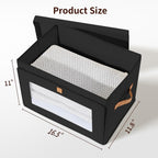DIMJ Storage Bins with Lids - 4 Pack Large Fabric Closet Organizer with Window & Handles, Collapsible Decorative Storage Boxes for Shelves Under Bed, Books Clothes Blankets Sweaters Organization
