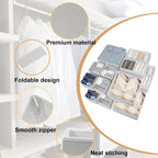 16 Pcs Drawer Organizer,Fabric Closet Organizer and Storage Baskets,Foldable Drawer Divider for Clothing,Sock,Ties,Underwear Drawer Organizers,Cabinet Storage Boxes (White)