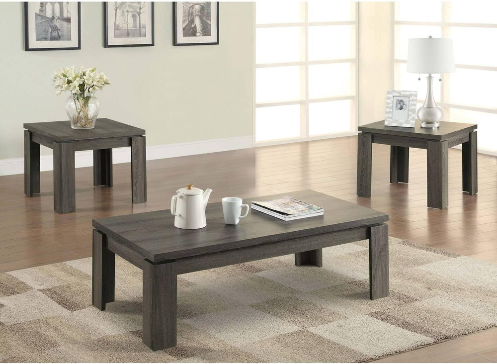 3-piece Occasional Table Set Weathered Grey 701686