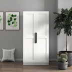 62.99in Kitchen Pantry Cabinet, Freestanding Buffet Cupboards Sideboard with Doors & Shelves, Kitchen Pantry Storage Cabinet Multiple Storage Space, for Living Dinning Room (White)