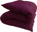 Burgundy Full Size Traditional Japanese Floor Futon Mattresses, Foldable Cushion Mats, Yoga, Meditaion 54" Wide X 80" Long