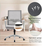 Office Chair ergonomically Designed with Breathable mesh backrest and Lumbar Support Adjustable Height Suitable for Offices Homes bedrooms Study Rooms Grey