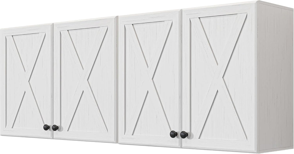 Furnaza Farmhouse 60" W Large Wall Cabinets with Adjustable Shelf | Uppe...