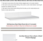 Expandable Under Cabinet Shelf Organizer with 1.25 Inches Thick Clips, Heavy Duty Extendable Under Shelf Storage Basket for Pantry or Laundry Room, White, 2 Pack, Interior: 5.7" H x 8.54" D