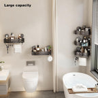 VOLPONE Shower Caddy Suction Cup No Drilling Suction Cup Shower Shelf Heavy Duty Bathroom Shower Organizer Storage Rack Adhesive with Towel Bar Hooks (3-Pack, Matte Gray)