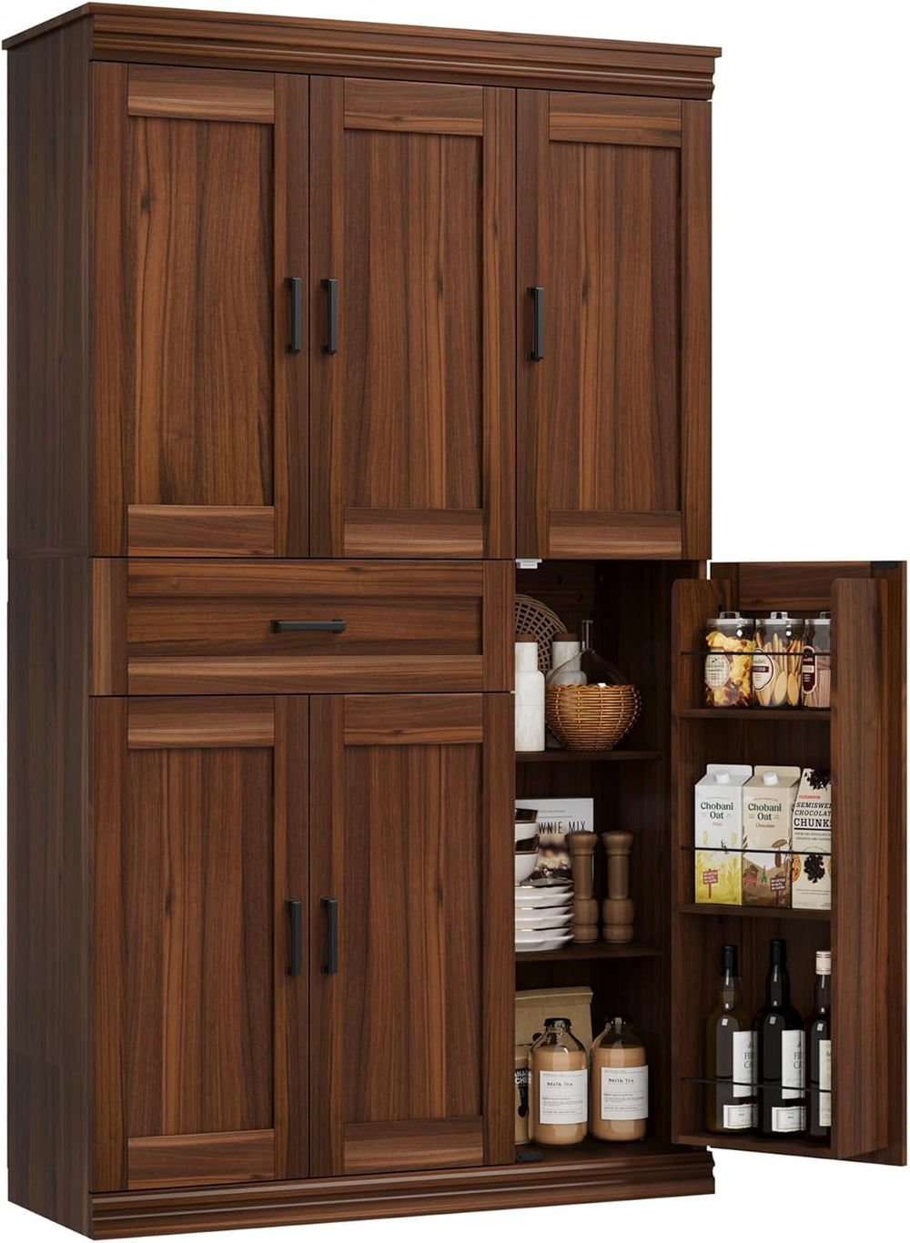 Garvee 70" Tall Kitchen Pantry Storage Cabinet, Modern Kitchen Hutch Cab...