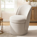 MALOL Swivel Accent Chair, 360° Swivel Chair with Hidden Storage, Modern Small Barrel Swivel Armchair for Living Room/Bedroom, Beige