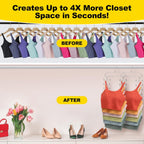 2 Pack Closet Organizers-and Storage,6 Tier Tank Top Hangers Space Saving, Dorm Room Essentials for Girls Camisoles Swimsuits Dress