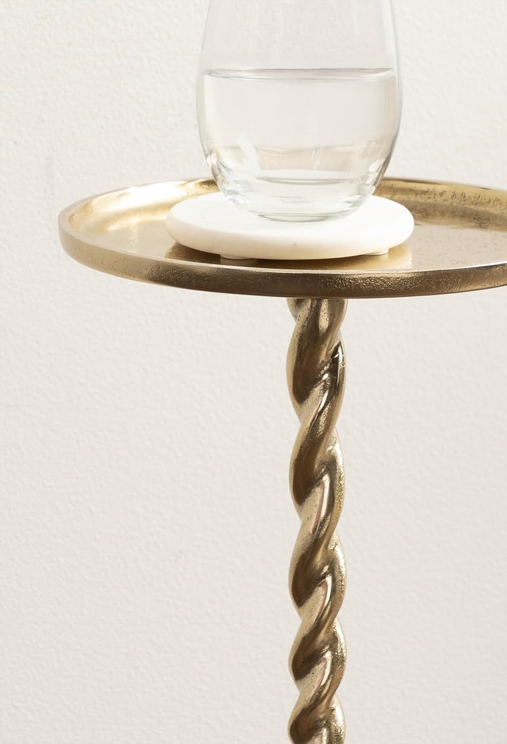 Kate and Laurel Ropa Transitional Round Pedestal Drink Table, 9 x 9 x 22, Gol...