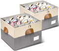 2 Pack Shoe Organizer for Closet with Adjustable Divider Shoe Storage Box | Fits 16-32 Pairs Stackable Foldable Shoe Bin with Clear Cover for Sneaker Boot Heel Sandal Dorm Space Saving Beige and Grey