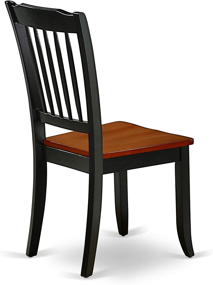 East West Furniture LGDA5-BCH-W 5 Piece Modern Dining Table Set Includes a Rectangle Wooden Table with Butterfly Leaf and 4 Dining Chairs, 42x84 Inch, Black & Cherry