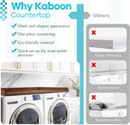 Kaboon Washer Dryer Countertop, Melamine Countertop with Edge Rails - 27.5" Depth x 54" Width Laundry Room Organization, Dark Walnut