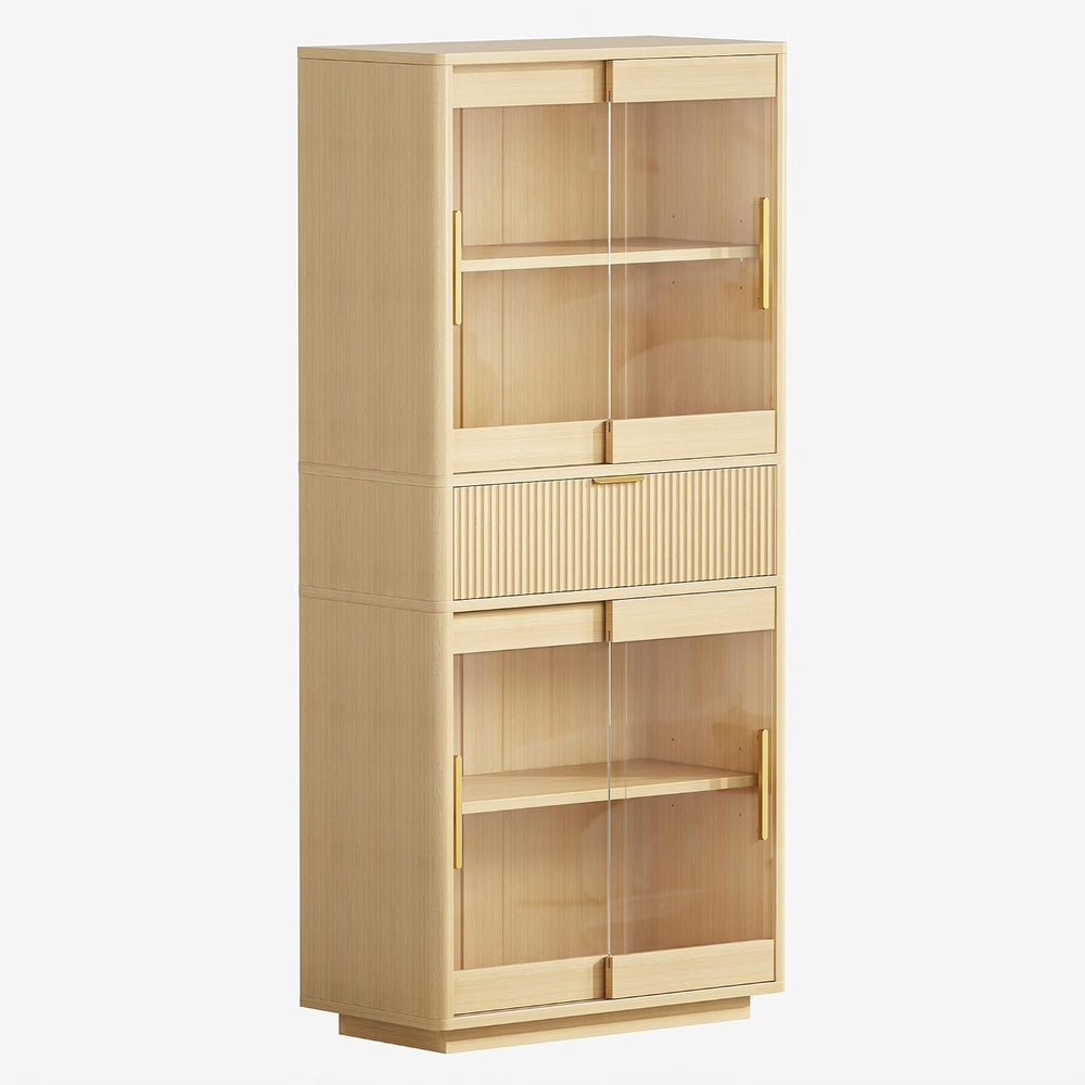 IRONCK 69" Tall Kitchen Pantry, Modern Farmhouse Fluted Kitchen Storage ...