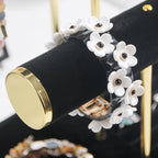 Bracelet Holder, 3 Tier Bracelet Display Holder, Detachable Velvet Jewelry Holder Organizer for Necklace, Watches, Bangle, Scrunchie (Black，3 Tier)