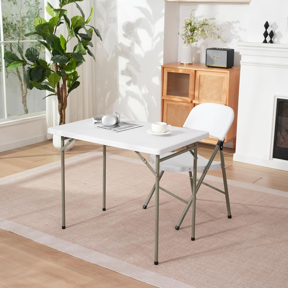 3ft Rectangular Folding Table for All-Occasion, Foldable Table with HDPE Tabl...