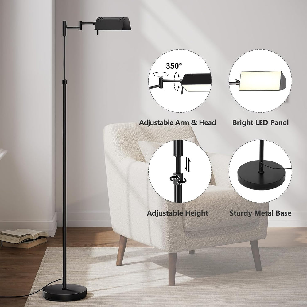 SUNMORY Dimmable LED Pharmacy Floor Lamps, 16W/1500LM Bright Reading Lamp