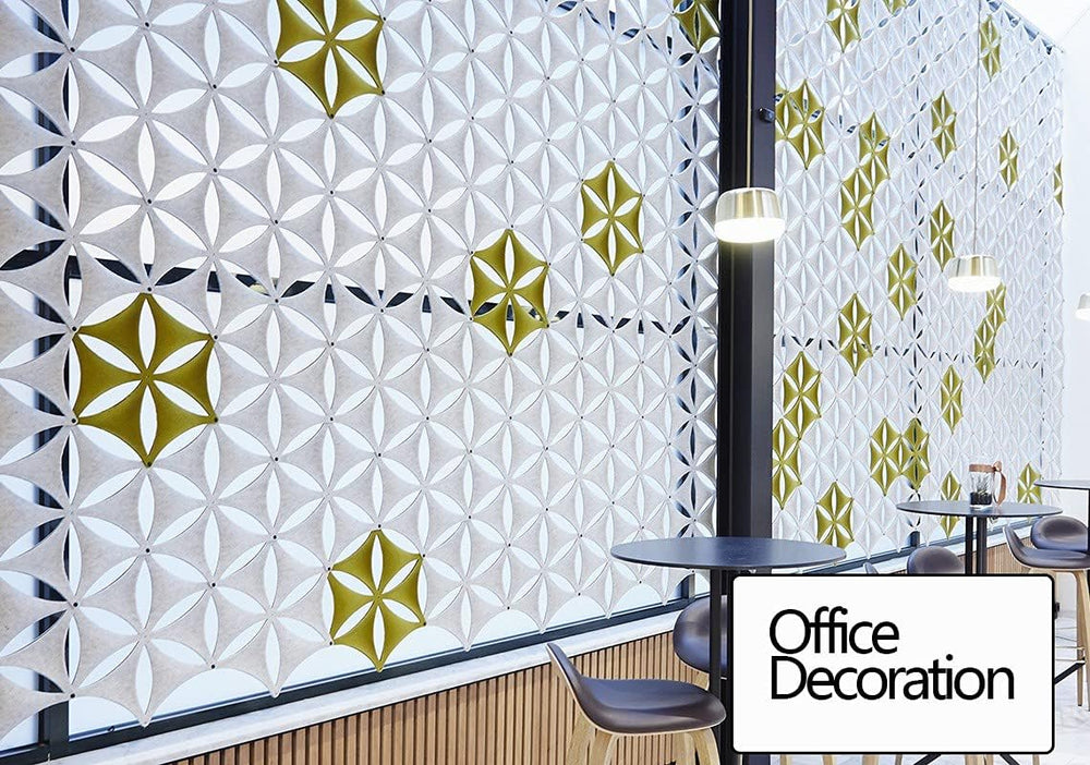 White 3D Flower Venus 14"x12" Hanging Room Divider Panel Felt Fiber...