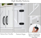 Over The Washer or Over The Toilet Storage Cabinet w/Height Adjustable Shelf Laundry Room/Bathroom Organizer Rack, 2-Door Freestanding Rack Space Saver, White