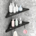 10" Corner Shower Shelves,Shower Corner Shelves Organizer Shelf for Tiled Wall 2 Packaging,SUS304 Stainless Steel Slot Design Tile Shower Shelves with 2 Hooks Matte Black