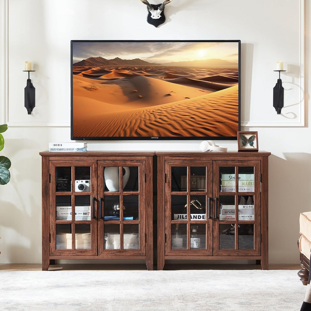 Joaxswe Large Sideboard Buffet Cabinet with Storage, 32" Farmhouse Brown...