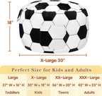 Jorbest Soccer Bean Bag Chair for Kids and Teens, Memory Foam Bean Bag Chairs with Washable Velvet Cover, Soccer Bean Bag Sofa for Lounging, Gaming, Reading, Sports Room Decor, X-Large 30" W x 18" H