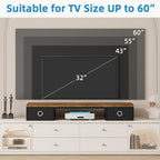 YAOHUOO 45" Large TV Riser with Fabric Drawers for 32-60 inch TV | TV Stand Riser with Steel Legs, Tabletop TV Riser Shelf, Monitor Stand Riser for Home Office,Rustic Brown