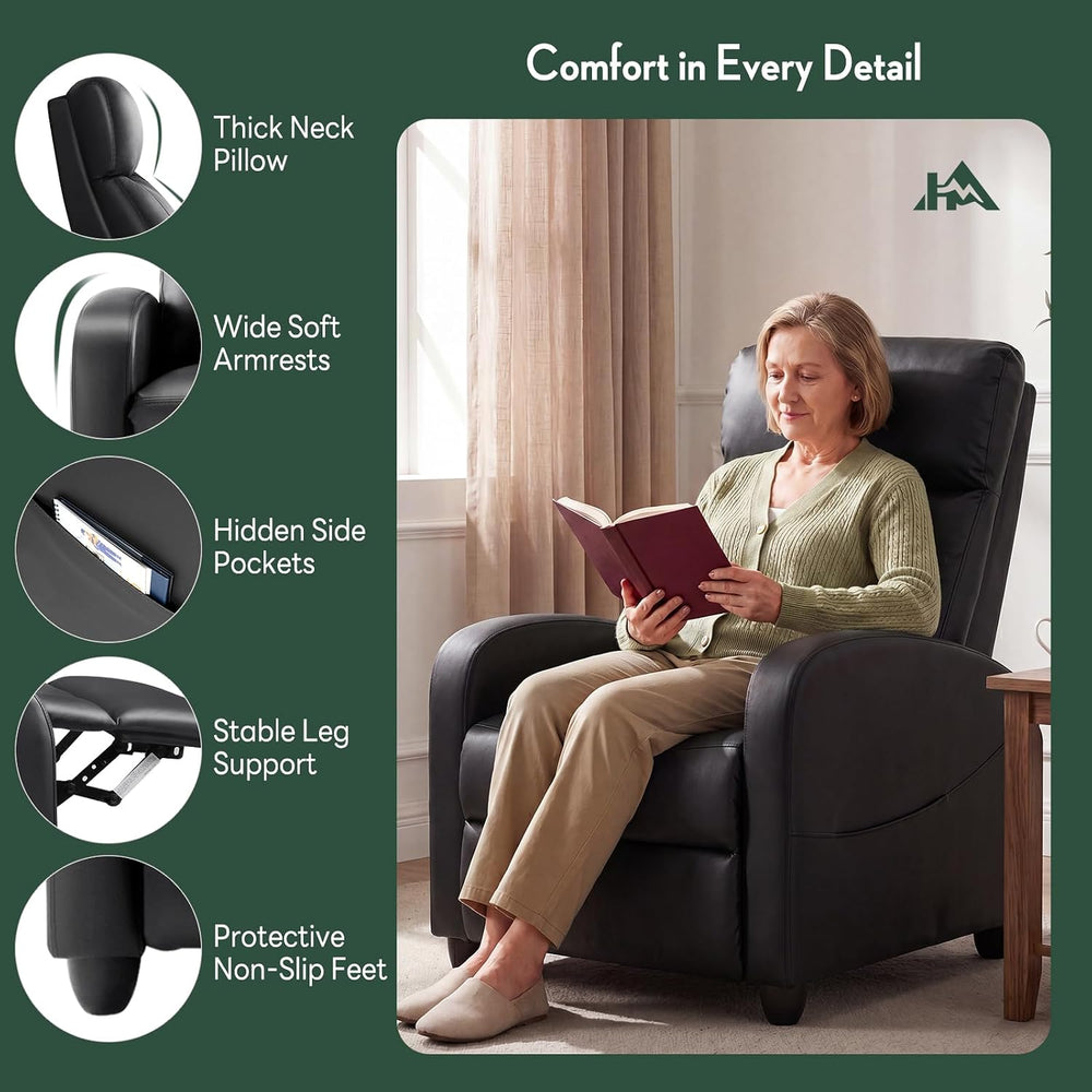 Massage Recliner Chair, Recliner Sofa Fabric for Adults, Recliners Home Theat...