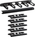 ICC 1U Ring Cable Manager Panel with Cover, Plastic with Metal Back Frame, 4" D-Rings, Horizontal Cable Management, Rackmount for 19” Network Racks, Black, 6-Pack