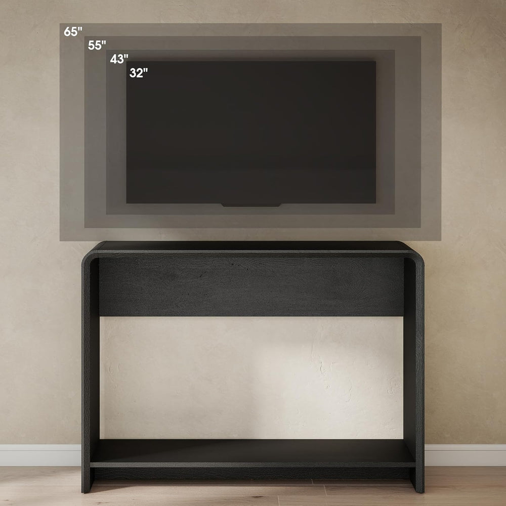 42.3" Modern U-Shaped Console Table, 11.5" Narrow Waterfall Entrywa...