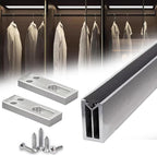 Square Closet Rods-Cuttable, Removable-Heavy Duty Black Wardrobe Rods and Brackets-Commercial, 12 16 18 24 28 30 60 72 In-Suitable for.Laundry.Home.Hotel.Clothing Store (Silver,50in)