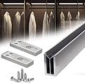 Square Closet Rods-Cuttable, Removable-Heavy Duty Black Wardrobe Rods and Brackets-Commercial, 12 16 18 24 28 30 60 72 In-Suitable for.Laundry.Home.Hotel.Clothing Store (Silver,34in)