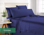 King Pillowcases by Pure Bamboo, Genuine 100% Organic Viscose Derived from Bamboo, Luxuriously Soft & Cooling, Double Stitching, Envelope Closure (2 King Pillowcases, Cobalt Blue)
